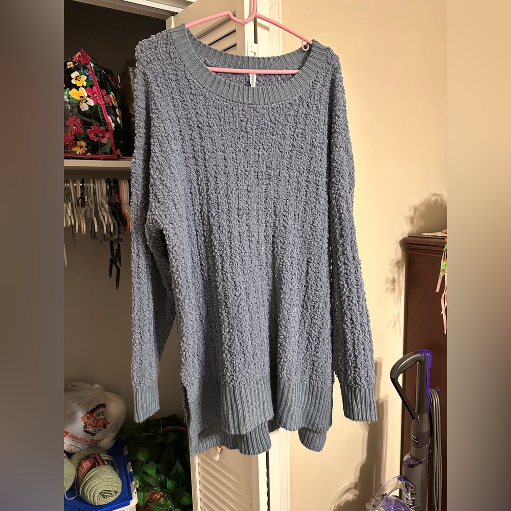 Zenana Premium Blue Sweater Tunic